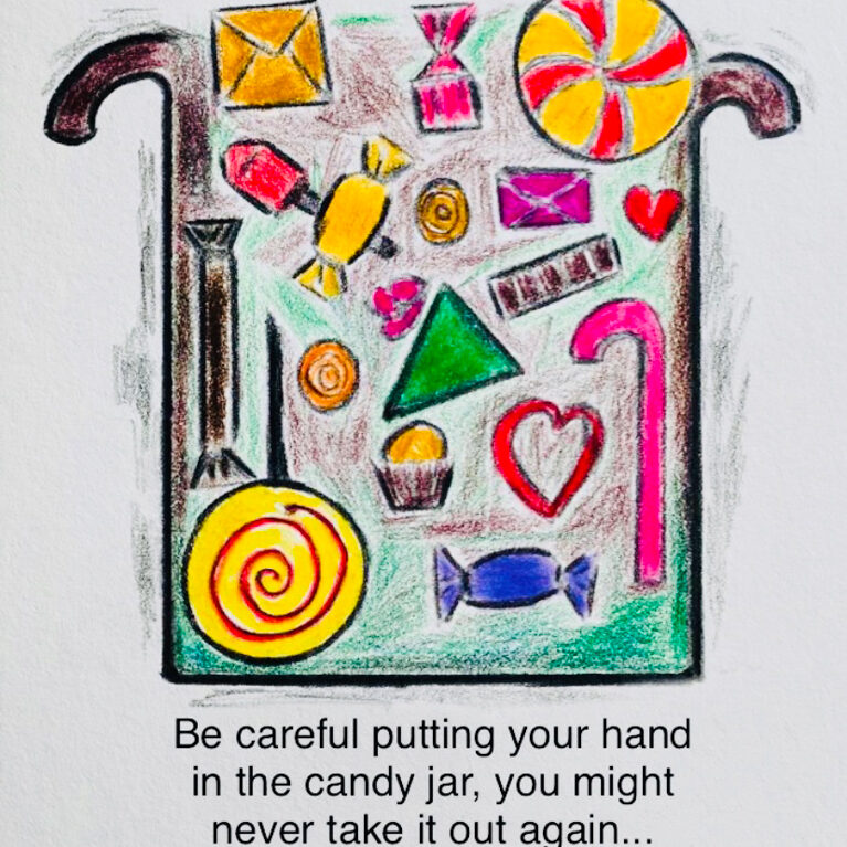 Candy Jar Illustrative Drawing