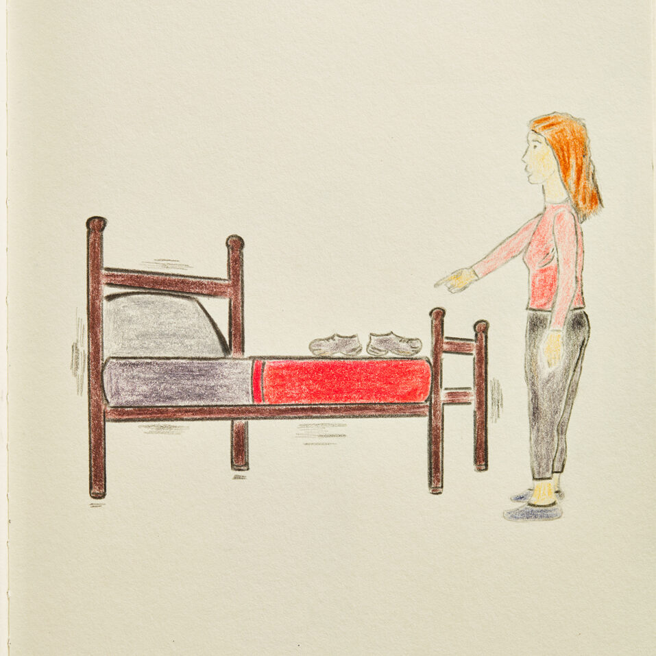 Don't Put Your Shoes on the Bed Illustrative Drawing